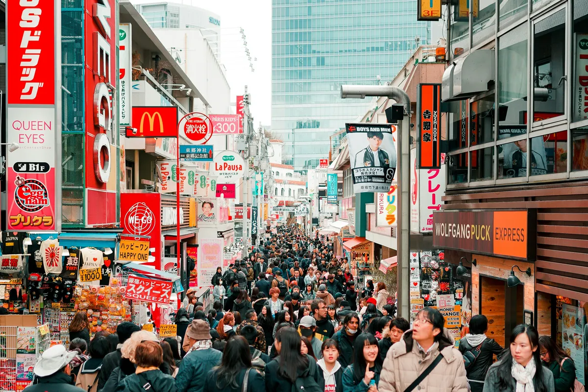 Takeshita Street in Harajuku, busy shopping district in Tokyo