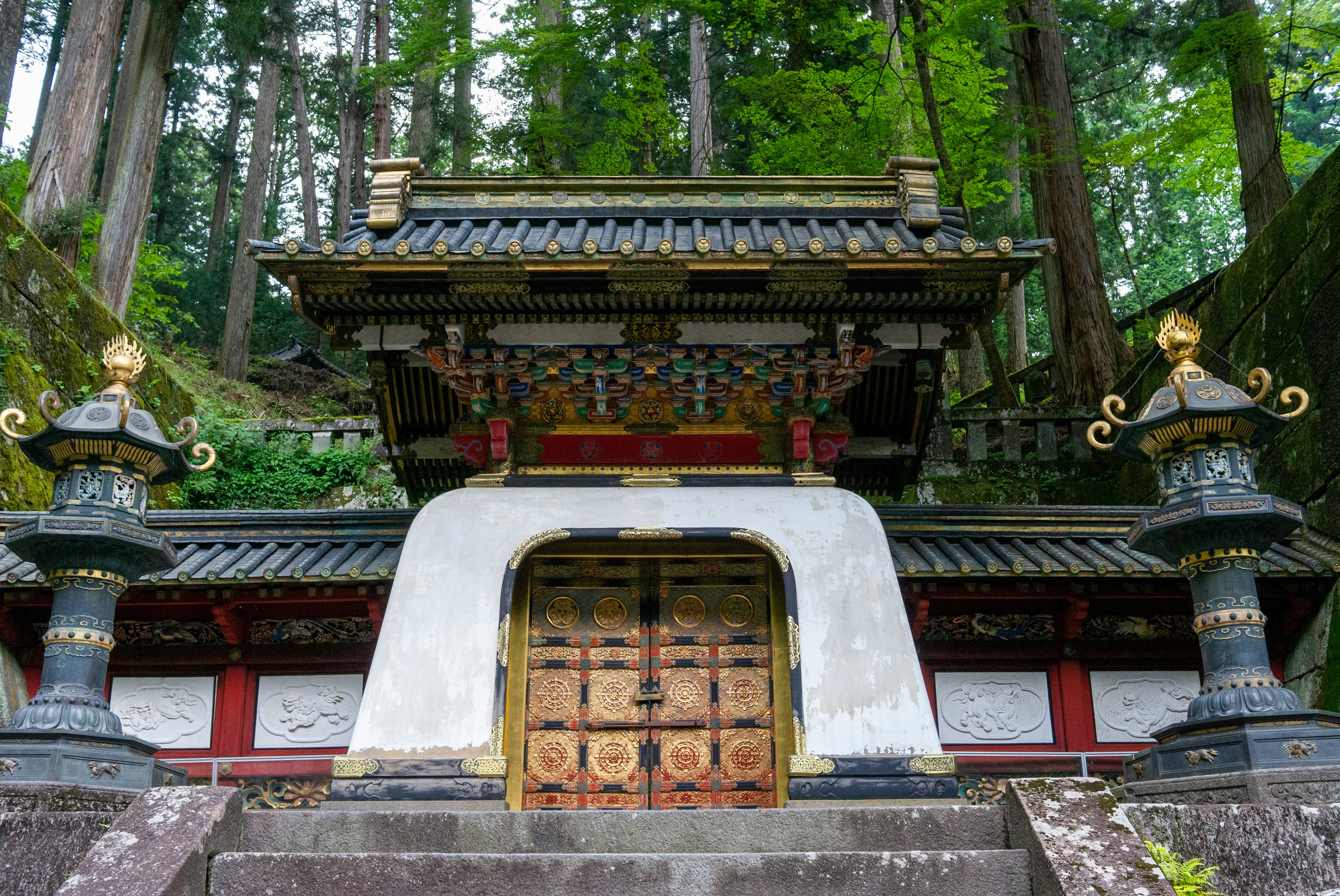 Ornate golden gate at Nikko Toshogu Shrine